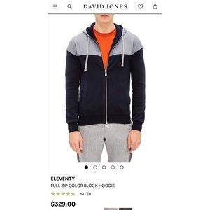 ELEVENTY FULL ZIP COLOR BLOCK HOODIE size X-Large